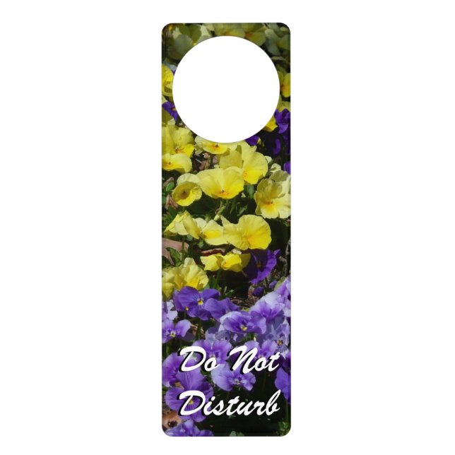 Hillside of Purple and Yellow Pansies Door Hanger (Front)