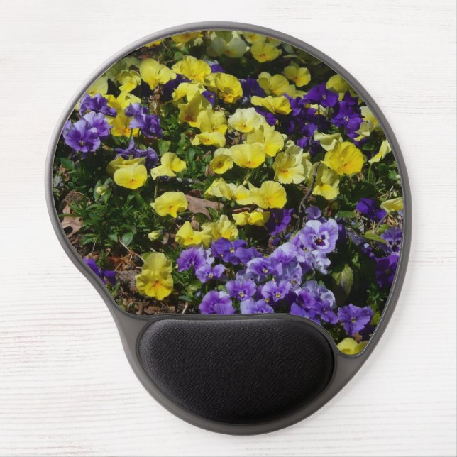 Hillside of Purple and Yellow Pansies Gel Mouse Pad (Front)