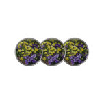 Hillside of Purple and Yellow Pansies Golf Ball Marker