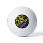 Hillside of Purple and Yellow Pansies Golf Balls