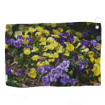 Hillside of Purple and Yellow Pansies Golf Towel