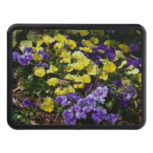 Hillside of Purple and Yellow Pansies Hitch Cover