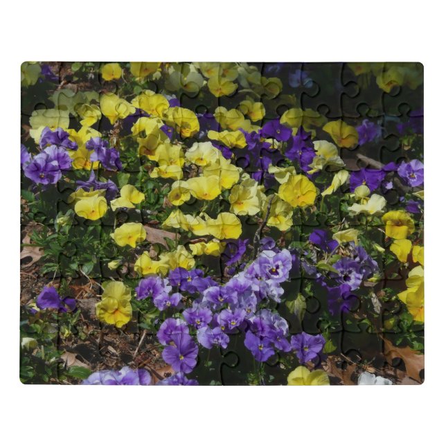 Hillside of Purple and Yellow Pansies Jigsaw Puzzle (Puzzle Horizontal)