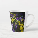 Hillside of Purple and Yellow Pansies Latte Mug