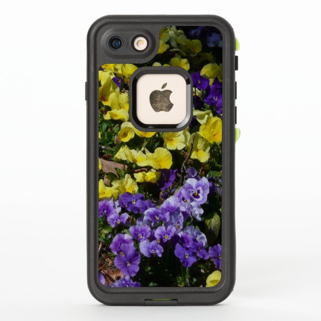 Hillside of Purple and Yellow Pansies LifeProof iPhone Case (Back)