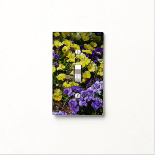 Hillside of Purple and Yellow Pansies Light Switch Cover