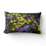 Hillside of Purple and Yellow Pansies Lumbar Pillow