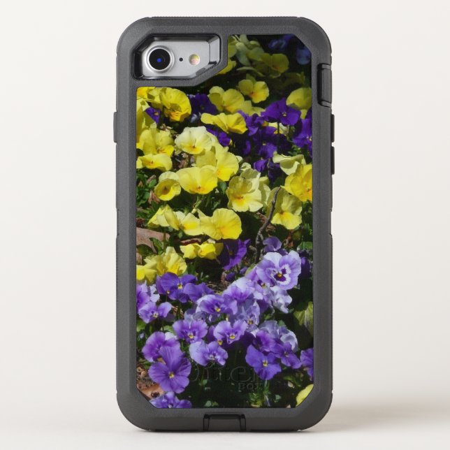 Hillside of Purple and Yellow Pansies Otterbox iPhone Case (Back)