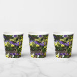 Hillside of Purple and Yellow Pansies Paper Cups