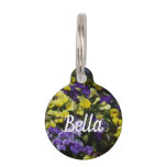 Hillside of Purple and Yellow Pansies Pet ID Tag