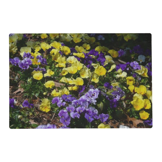 Hillside of Purple and Yellow Pansies Placemat (Front)