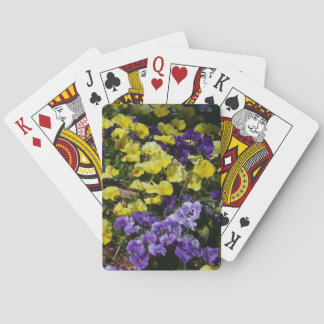 Hillside of Purple and Yellow Pansies Poker Cards