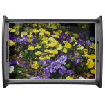 Hillside of Purple and Yellow Pansies Serving Tray