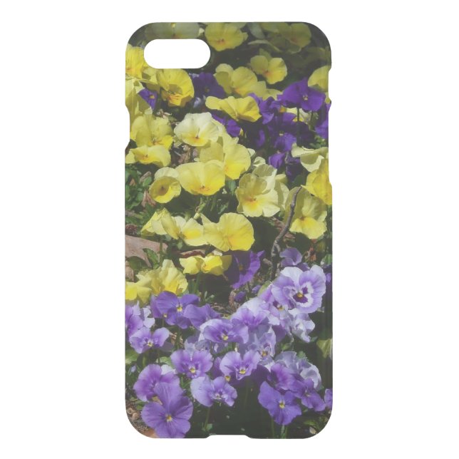 Hillside of Purple and Yellow Pansies Uncommon iPhone Case (Back)
