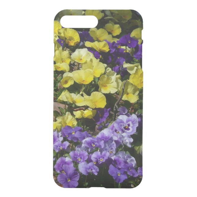 Hillside of Purple and Yellow Pansies Uncommon iPhone Case (Back)