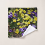 Hillside of Purple and Yellow Pansies Wash Cloth