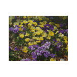 Hillside of Purple and Yellow Pansies Wood Poster