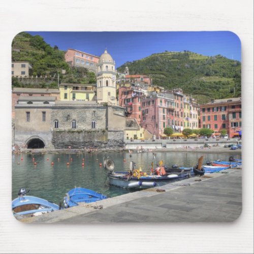 Hillside town of Vernazza Cinque Terre Liguria Mouse Pad