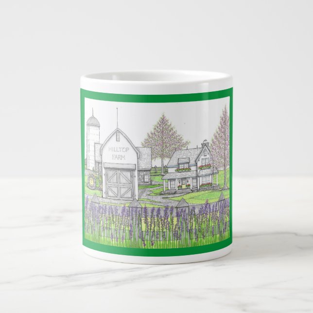 Hilltop Farm in Spring Jumbo Coffee Mug (Front)