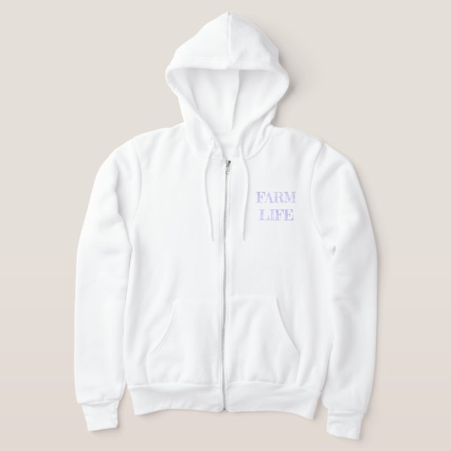 Hilltop Farm Zippered Hoodie (Laydown)