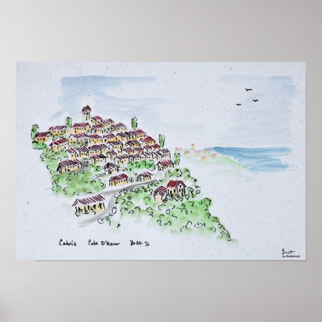 Hilltop village of Cabris | Provence, France Poster (Front)