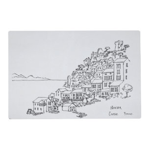 Hilltop Village of Nonza Corsica, France Placemat