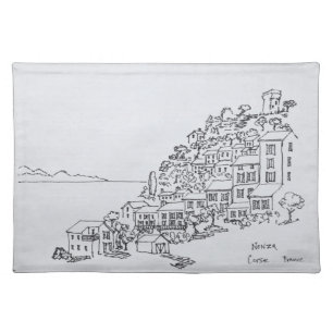 Hilltop Village of Nonza   Corsica, France Placemat