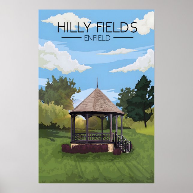 Hilly Fields Park Enfield Travel Poster (Front)