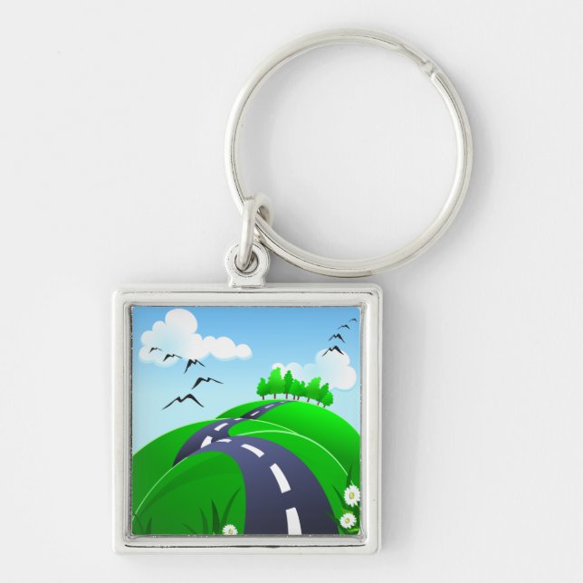 Hilly road, keychain (Front)