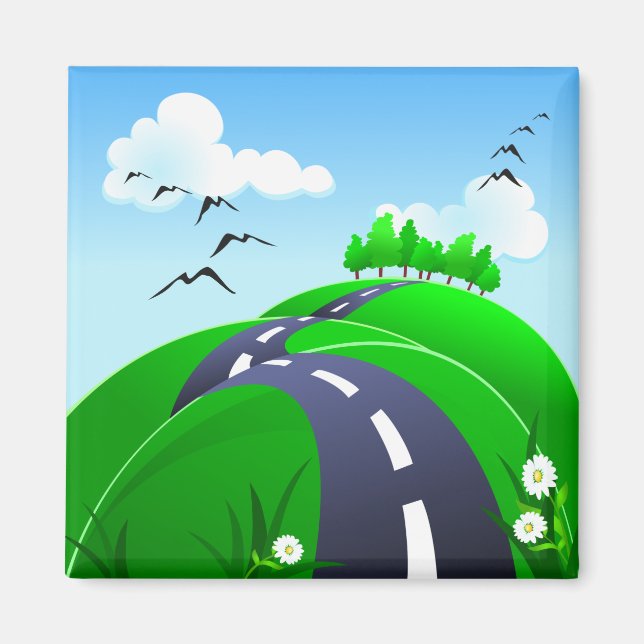 Hilly road, magnet (Front)