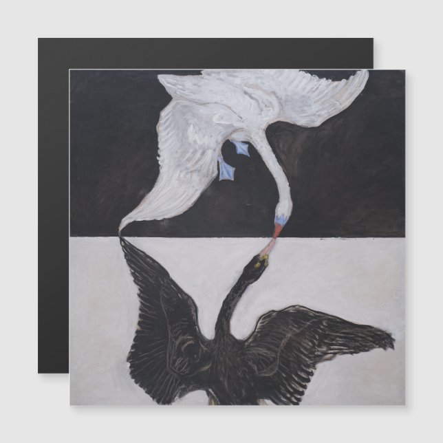 Hilma Af Klint, The Swan No.1, Abstract Art Magnetic Invitation (Front/Back)
