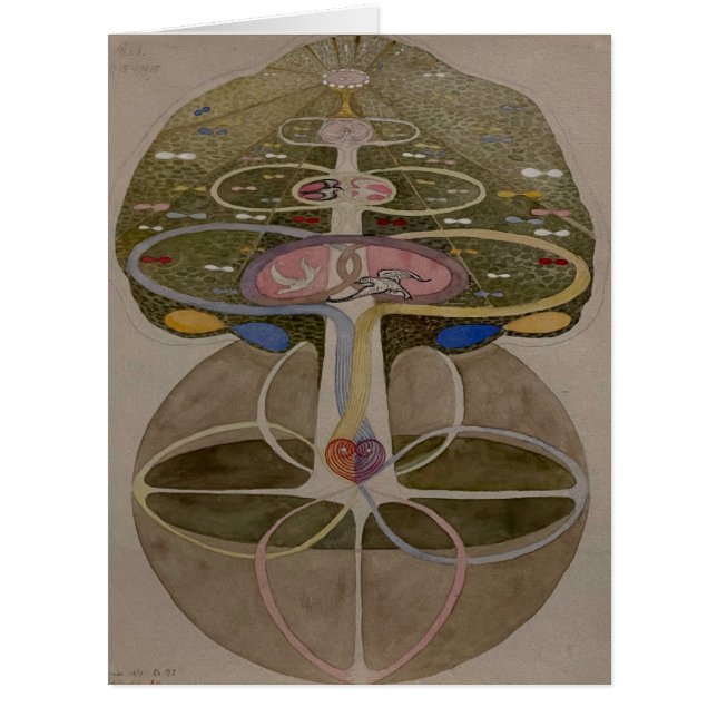 Hilma Af Klint, Tree Of Knowledge No1 Abstract Art Cards (Front)