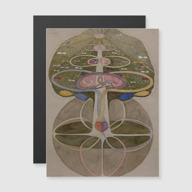 Hilma Af Klint, Tree Of Knowledge No1 Abstract Art Magnetic Invitation (Front/Back)