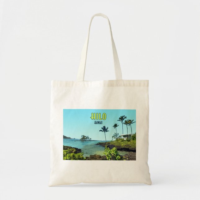 Hilo Big Island Hawaii Beach Vintage Tote Bag (Front)