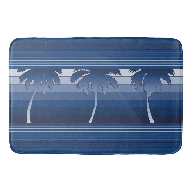 Hilo Hawaiian Palms Striped Bathroom Mat (Front)