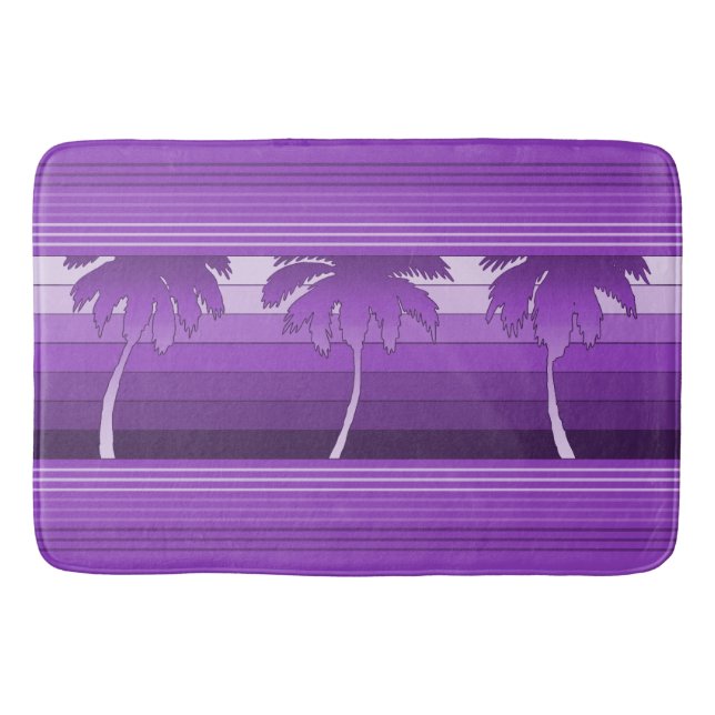 Hilo Hawaiian Palms Striped Bathroom Mat (Front)