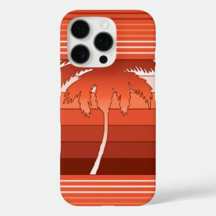 Hilo Hawaiian Palms Striped Coral iPhone 16 Pro Case