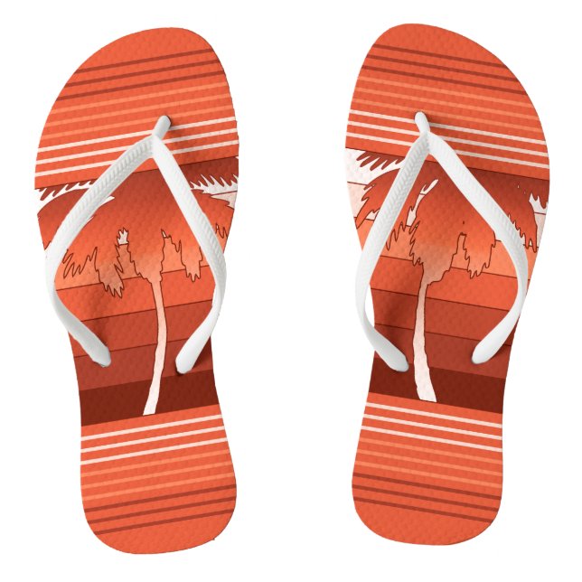 Hilo Hawaiian Palms Striped Flip Flops (Footbed)
