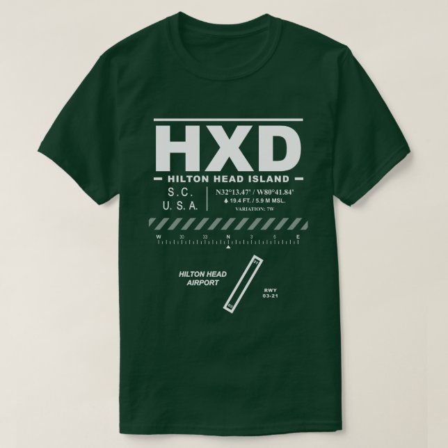 Hilton Head Airport HXD T-Shirt (Design Front)