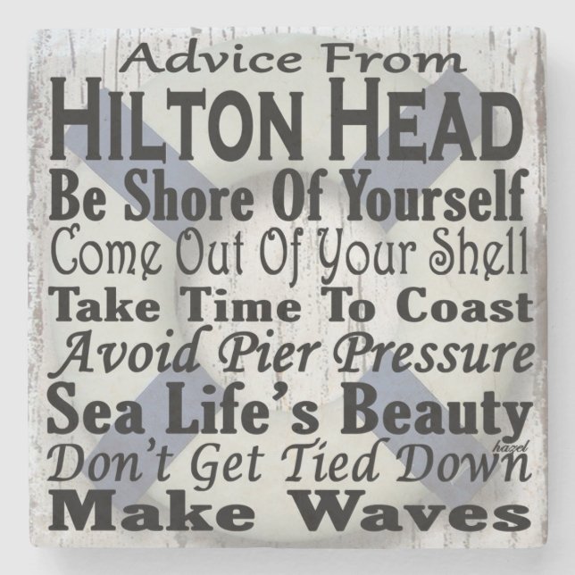 Hilton Head Beach Coaster. Stone Coaster (Front)