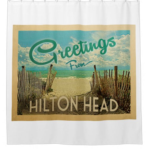 Hilton Head Beach Vintage Travel Shower Curtain