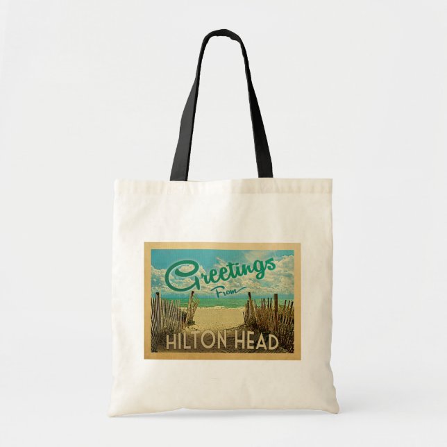 Hilton Head Beach Vintage Travel Tote Bag (Front)