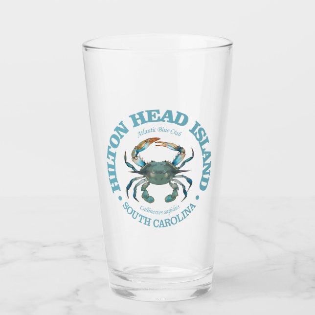 Hilton Head (blue crab) Glass (Front)