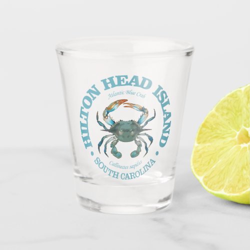 Hilton Head blue crab Shot Glass