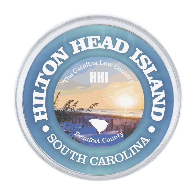 Hilton Head (C) Silver Finish Lapel Pin (Front)