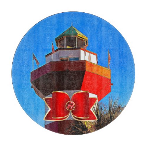 Hilton Head Harbour Town Lighthouse Christmas Cutting Board