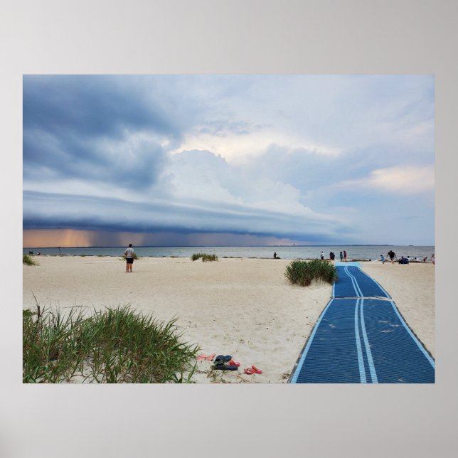 Hilton Head Island Beach Thunderstorm Boardwalk Poster (Front)