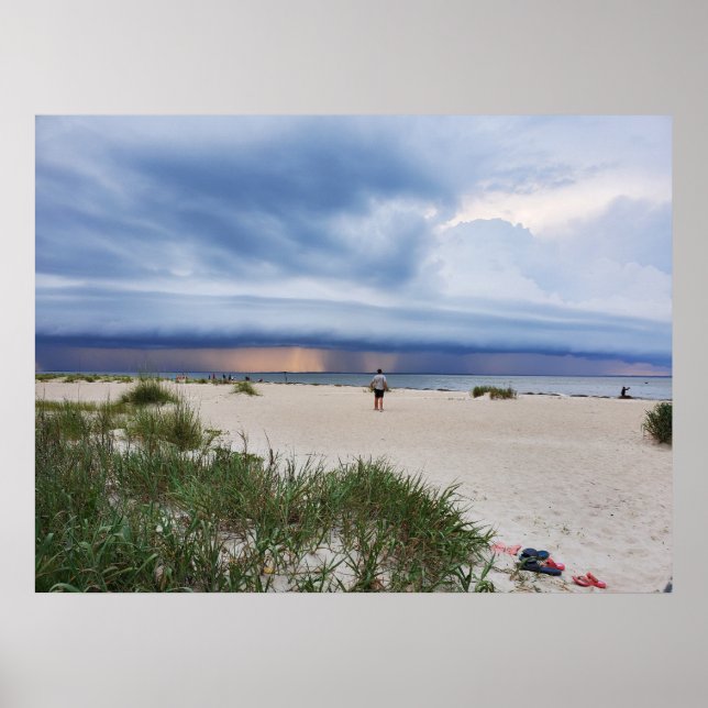 Hilton Head Island Beach Thunderstorm Poster (Front)