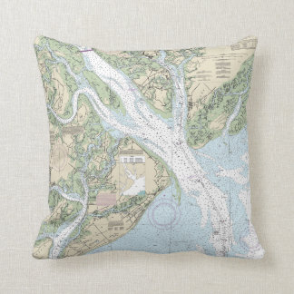 Hilton Head Island/Beaufort Nautical Chart Pillow