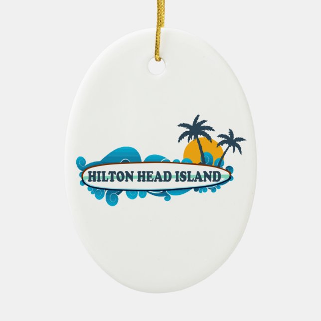 Hilton Head Island. Ceramic Ornament (Front)